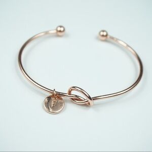 Rose Gold Initial Tie the Knot Bracelet Bridesmaid Gift NWT